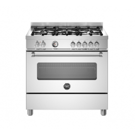 BERTAZZONI MAS95C1EXC Κουζίνα Ηλεκτρική με Εστίες Αερίου 90cm Inox